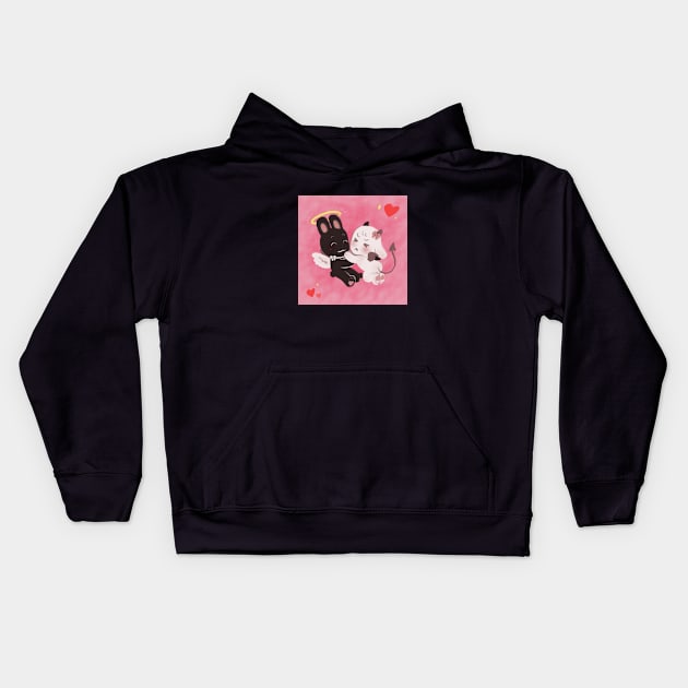 Devil angel bunnies Kids Hoodie by Citronlad